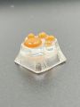 1pc Cute Orange Anti-scratch Light-transmittance Abs Resin Cat Paw Design Keycap Compatible With Cross Shaft Mechanical Keyboard Keycap Decoration