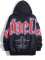 SHEIN Kids HYPEME Boys' Loose Fit Hooded Sweatshirt With Letter Print