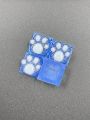 4pcs Adorable Blue Scratch Resistant Semi-transparent Abs Resin Cat Paw Design Key Caps For Mechanical Keyboard Decoration