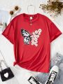 Teen Girls' Floral Butterfly Print T-shirt
