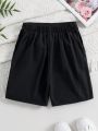 Teenage Girls' Solid Color Double Breasted Shorts