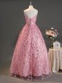 Teen Girl'S Elegant And Romantic Party Dress With Beaded Embroidery And V-Neckline