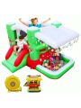 Inflatable Christmas Bounce House with Slide,Christmas Jump'n Slide Inflatable Bouncer for Kids Complete Setup with Blower - 80