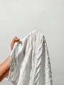 SHEIN Essnce Women's Plus Size Texture Slim Fit Long Sleeve Jumpsuit, Spring