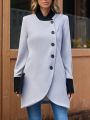 SHEIN LUNE Women's Button-Front Long Sleeve Jacket