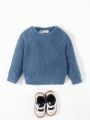 SHEIN Baby Boy Ribbed Knit Sweater