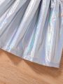 SHEIN Kids Y2Kool Young Girl Holographic Cami Dress