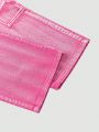 Tween Girls' Stylish Casual Denim Cargo Pants With Side Flap Pockets