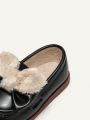 Cozy Cub Fashionable And Cute Baby Soft Bottom Butterfly Knot Winter Shoes With Fleece Lining