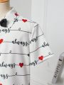 SHEIN Kids FANZEY Tween Boys' Slim Fit Elegant Jacquard Bow Tie Collar Patterned Shirt And Pants Outfits, 2pcs/Set