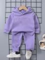Little Girls' Letter Printing Hoodie And Pants Two Pieces Set