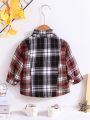 Baby Girls' Casual Plaid Patchwork Long Sleeve Jacket