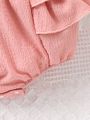 Infant Girls' 3pcs/Set Ruffle Trim Spring Summer Bodysuit