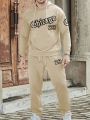 Manfinity Homme Men's Letter Printed Hoodie And Trousers Set