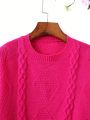 Teen Girl Fringe Trim Cable Knit Sweater