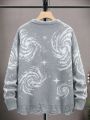 Manfinity Men Graphic Pattern Drop Shoulder Ripped Sweater