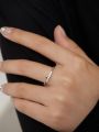 1pc Fashionable And Personalized 925 Sterling Silver Cubic Zirconia Ring, Ideal For Women's Date Gift