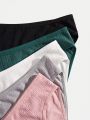 5pcs Women'S Solid Color Triangle Panties