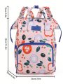1pc Stylish Pink Maternity Backpack Diaper Bag With Large Capacity, Portable & Hangable On Stroller, For Baby Care