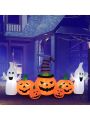 Gymax 9FT Long Inflatable Halloween Pumpkin Strings & Ghosts Combination Holiday Decor