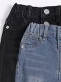 Baby Girl 2pcs Ripped Raw Hem Jeans