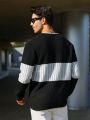 Manfinity Homme Men's Color Block Round Neck Sweater