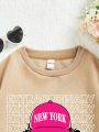 Teen Girls' Casual Cartoon Printed Long Sleeve Sweatshirt Suitable For Autumn And Winter