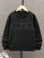 Printed 3d Letter Casual Sweater For Tween Boys