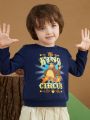 SHEIN X Masha and The Bear Young Boy Slogan & Cartoon Graphic Sweatshirt