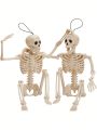 JOYIN 2 PCS 16 Inches Halloween Skeletons Full Body Posable Joints Skeletons for Halloween Graveyard Decorations, Haunted House Accessories