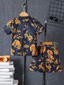 Toddler Boys' Butterfly & Flower Printed Casual Set