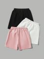 SHEIN Kids EVRYDAY Young Boy's Casual Comfortable Loose Shorts 3pcs/Set