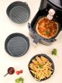 SHEIN Basic living 1 Pc Air Fryer Nonstick Silicone Liner, 7 Inch Round Shape Reusable Air Fryer Baking Tray