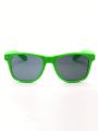 1pair Fashionable Green Sunglasses Unisex