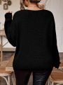SHEIN LUNE Plus Size Solid Color Drop Shoulder Sweater