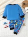 Cute And Funny Car Printed Baby Boys' Winter Outfit, Autumn