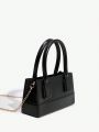SHEIN SXY Minimalist Solid Double Handle Square Bag