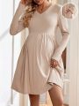 SHEIN Maternity Solid Color Hidden Pocket Dress