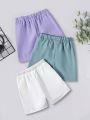 SHEIN Kids EVRYDAY 3pcs Young Boy's Comfortable Loose Fit Casual Shorts Set
