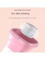 1pc Pink Portable Folding Mini Washing Machine, Dual Use For Washing & Dehydrating, Convenient For Cleaning Socks, Suitable For Home/traveling, With Intelligent Wash And One-key Start Function
