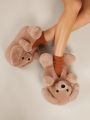 Women's Cute Animal Shaped Brown Indoor Slippers