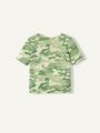 Cozy Cub Baby Boy Camouflage Letter Print Short Sleeve T-Shirt And Shorts Pajama Set