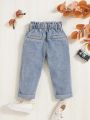 SHEIN Baby Girl Bow Front Jeans