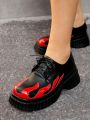 SHEIN ICON Flame Pattern Women's Platform Shoes