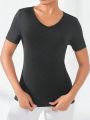 Yoga Basic Women's V-Neck Casual Sports Short Sleeve T-Shirt