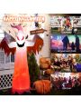 Gymax 6FT Inflatable Halloween Ghost Party Decoration w/ Flame Lights