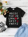 Baby Boys' Valentine'S Day Letter Printed Short Sleeve Casual Top For Spring/Summer