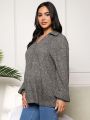 SHEIN Maternity Nursing T-shirt With Button Placket