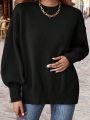 SHEIN LUNE Plus Size Solid Color Drop Shoulder Sweater Pullover