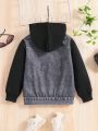 SHEIN Kids SUNSHNE Toddler Boys' Long Sleeve Hooded Casual Sports Jacket, Cute, Fashionable, Street Style, Autumn And Winter